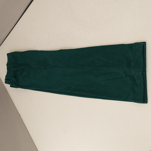 Vintage Forest Green Wide Leg High Waisted Bell Bottom Pants 70s Thick Cotton - Picture 7 of 9